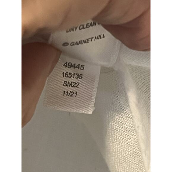 Garnet Hill White Linen Blazer Jacket •L• Button Beach Summer EXC - Picture 8 of 11